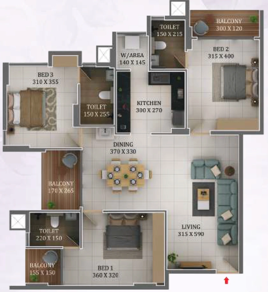 3 BHK Flat in Cordial Achutham in PTP Nagar, Thiruvananthapuram - Image 926250
