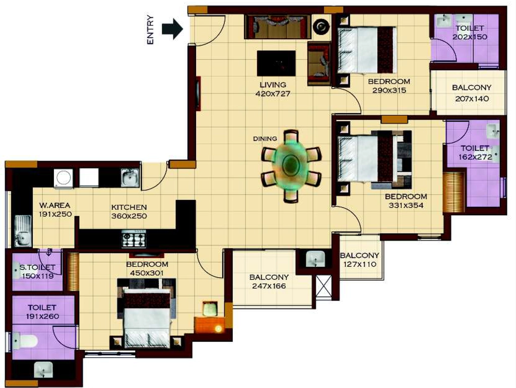 3 BHK Flat in Cordon Trinity in Vazhuthacaud, Thiruvananthapuram - Image 926222