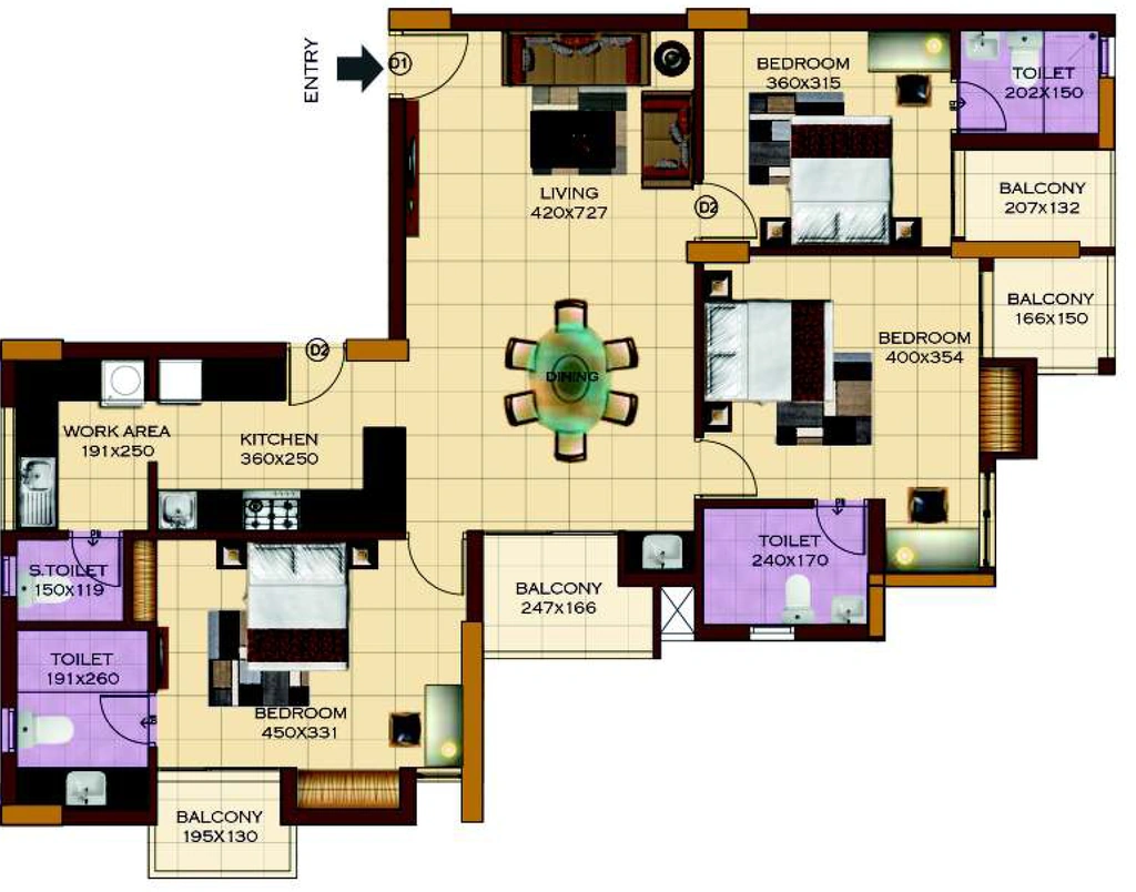 3 BHK Flat in Cordon Trinity in Vazhuthacaud, Thiruvananthapuram - Image 926223