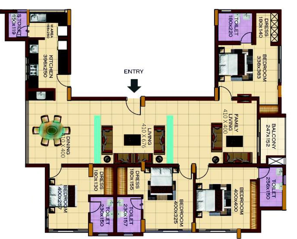 4 BHK Flat in Cordon Trinity in Vazhuthacaud, Thiruvananthapuram - Image 926224