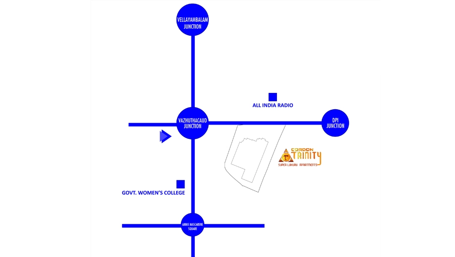 Location of Cordon Trinity in Vazhuthacaud, Thiruvananthapuram - Image 422726
