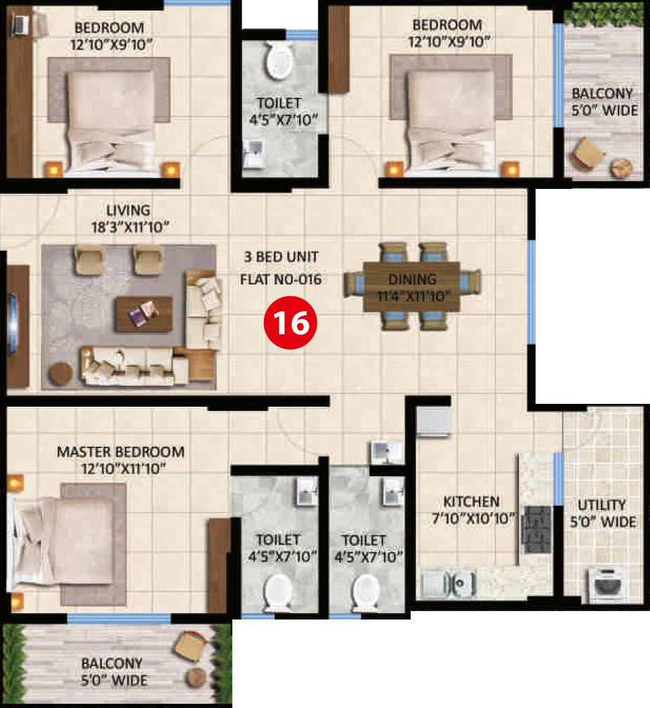 3 BHK Flat in Vmaks Laurel in Attibele, Bangalore - Image 926267