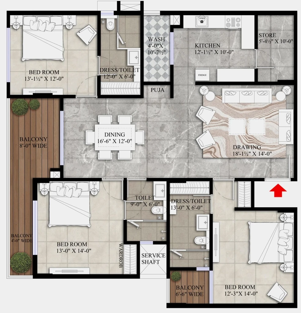 3 BHK Flat in KGK Aakar in Jagatpura, Jaipur - Image 926268