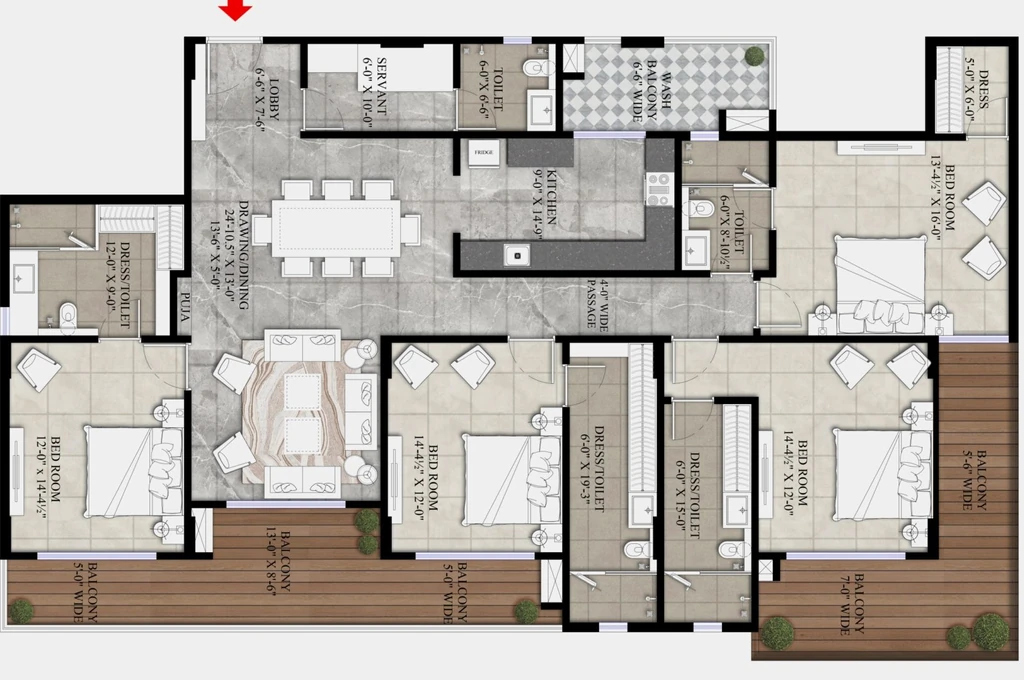 4 BHK Flat in KGK Aakar in Jagatpura, Jaipur - Image 926271