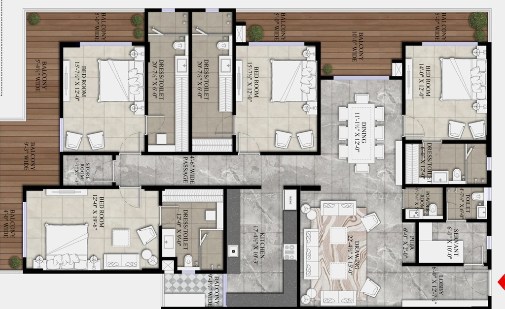 4 BHK Flat in KGK Aakar in Jagatpura, Jaipur - Image 926272