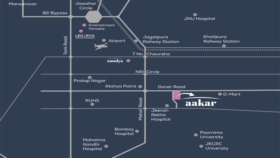 Location of KGK Aakar in Jagatpura, Jaipur - Image 422829