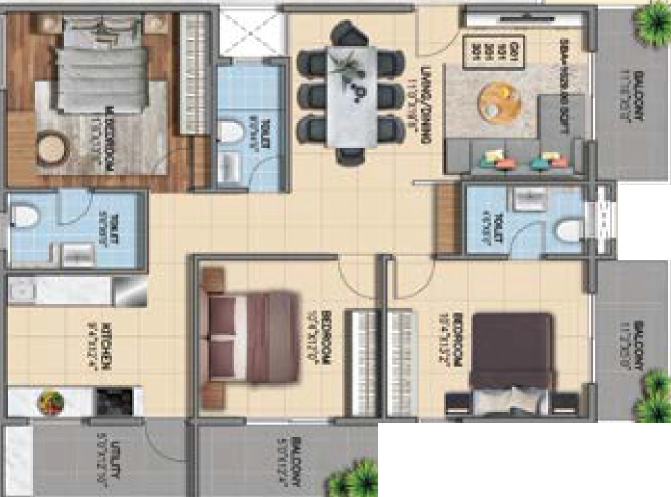 3 BHK Flat in MLN Heights in Kannuru, Bangalore - Image 926285