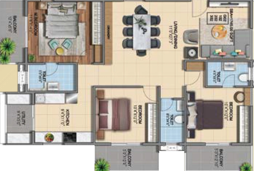 3 BHK Flat in MLN Heights in Kannuru, Bangalore - Image 926286