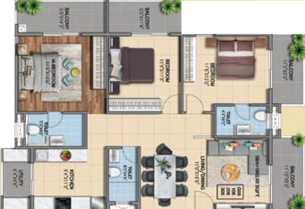 3 BHK Flat in MLN Heights in Kannuru, Bangalore - Image 926287
