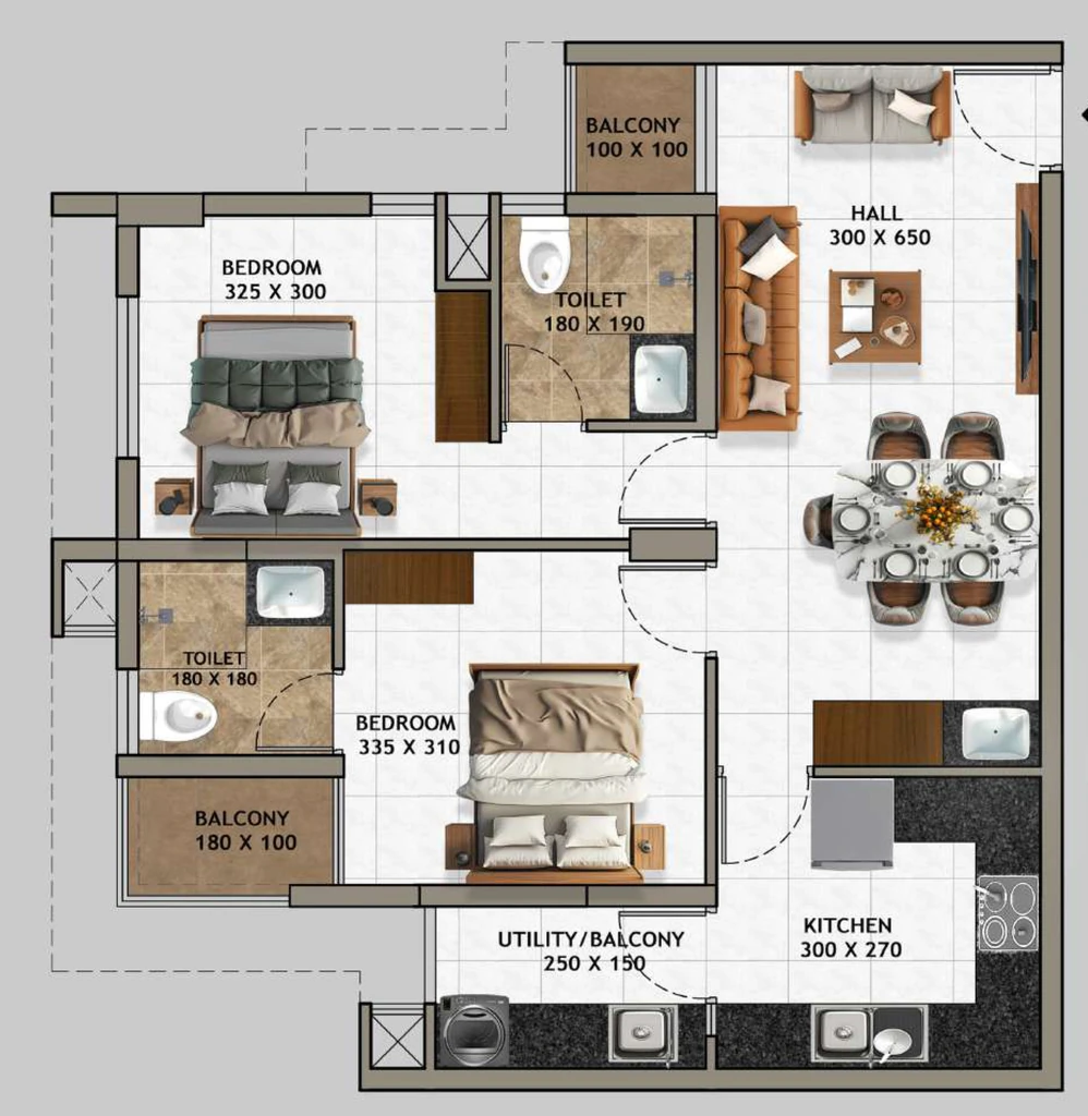 2 BHK Flat in Creations Luxon in Vattiyoorkavu, Thiruvananthapuram - Image 926323