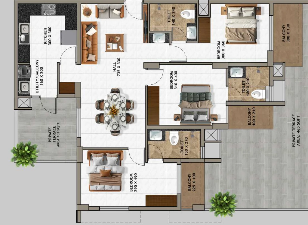 3 BHK Flat in Creations Luxon in Vattiyoorkavu, Thiruvananthapuram - Image 926325