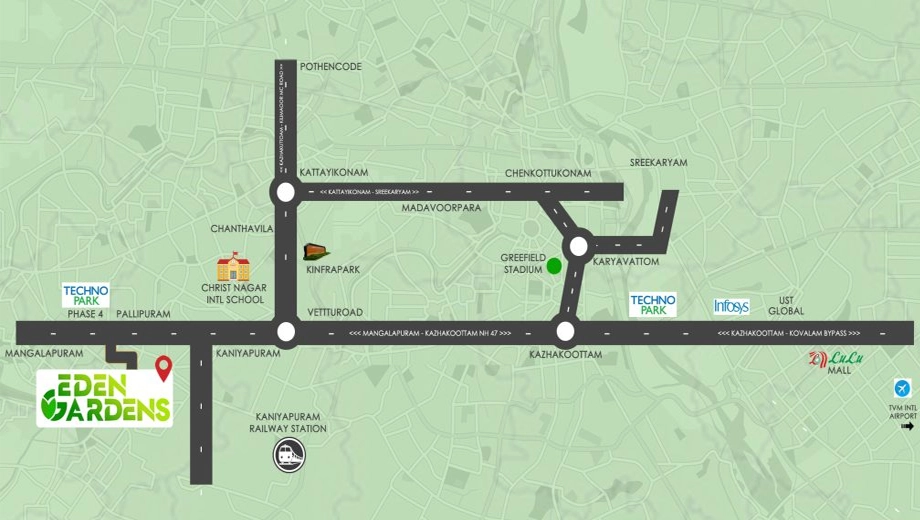 Location of Casa Eden Gardens in Pallippuram, Thiruvananthapuram - Image 422933