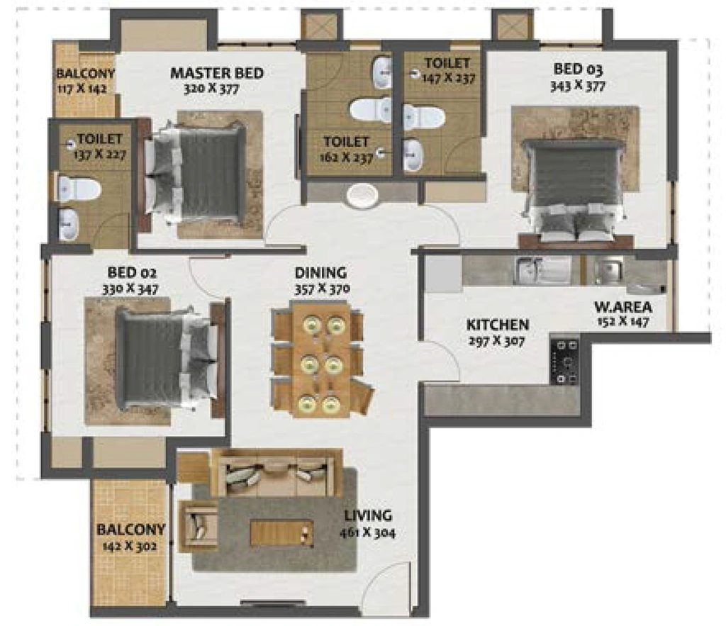 3 BHK Flat in Favourite Club One in Ambalamukku, Thiruvananthapuram - Image 926314