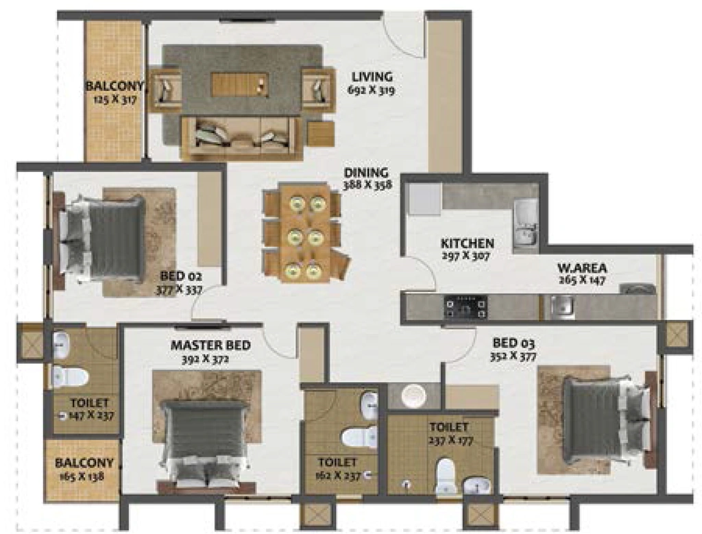 3 BHK Flat in Favourite Club One in Ambalamukku, Thiruvananthapuram - Image 926316