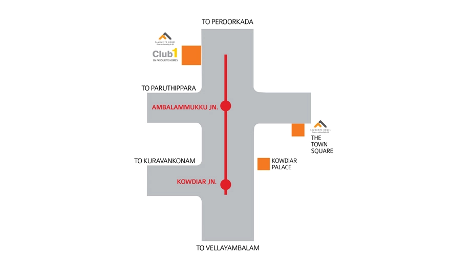 Location of Favourite Club One in Ambalamukku, Thiruvananthapuram - Image 422921
