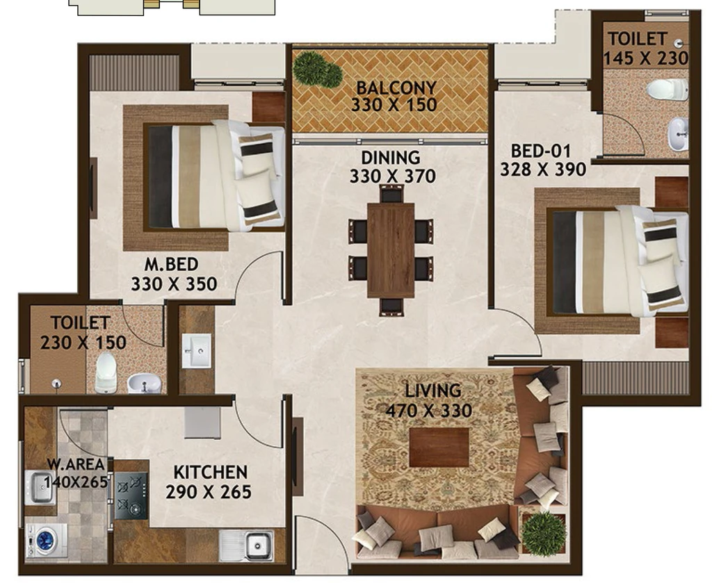 2 BHK Flat in Favourite The Grand Avenue in Anayara, Thiruvananthapuram - Image 926308