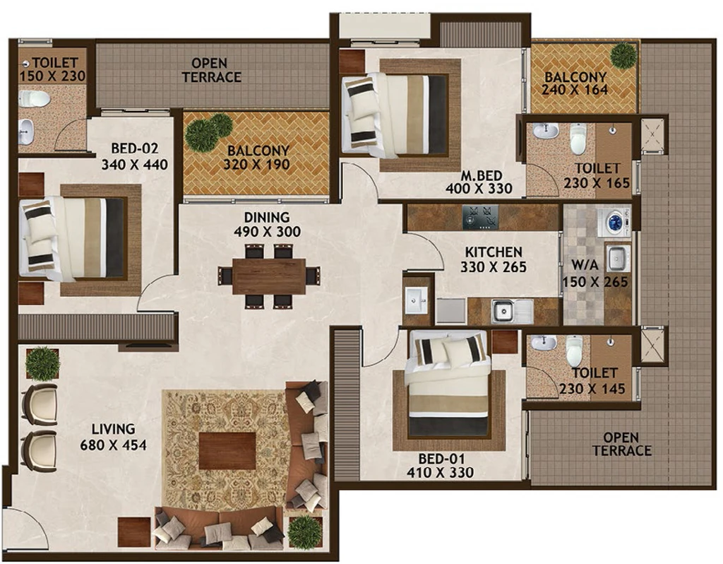 3 BHK Flat in Favourite The Grand Avenue in Anayara, Thiruvananthapuram - Image 926311