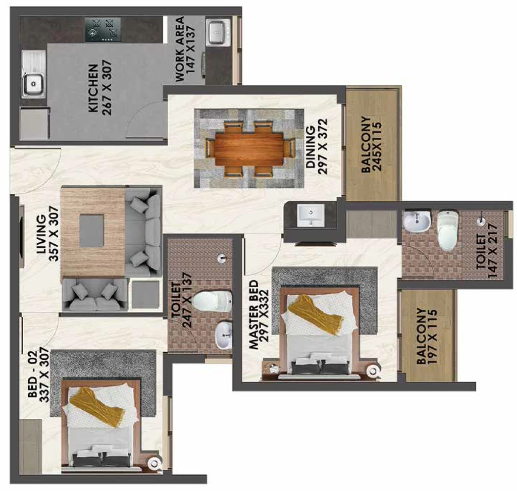 2 BHK Flat in Favourite The Silicon Drive in Pallippuram, Thiruvananthapuram - Image 926296