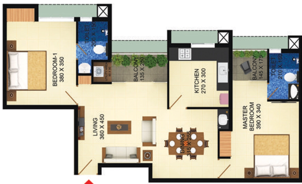 2 BHK Flat in Favourite The Town Square in Ambalamukku, Thiruvananthapuram - Image 926288