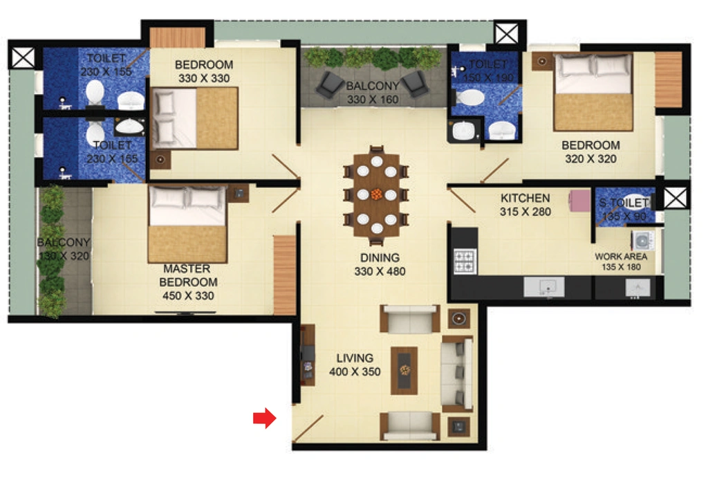 3 BHK Flat in Favourite The Town Square in Ambalamukku, Thiruvananthapuram - Image 926289