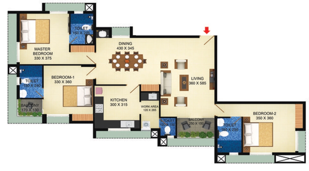 3 BHK Flat in Favourite The Town Square in Ambalamukku, Thiruvananthapuram - Image 926290