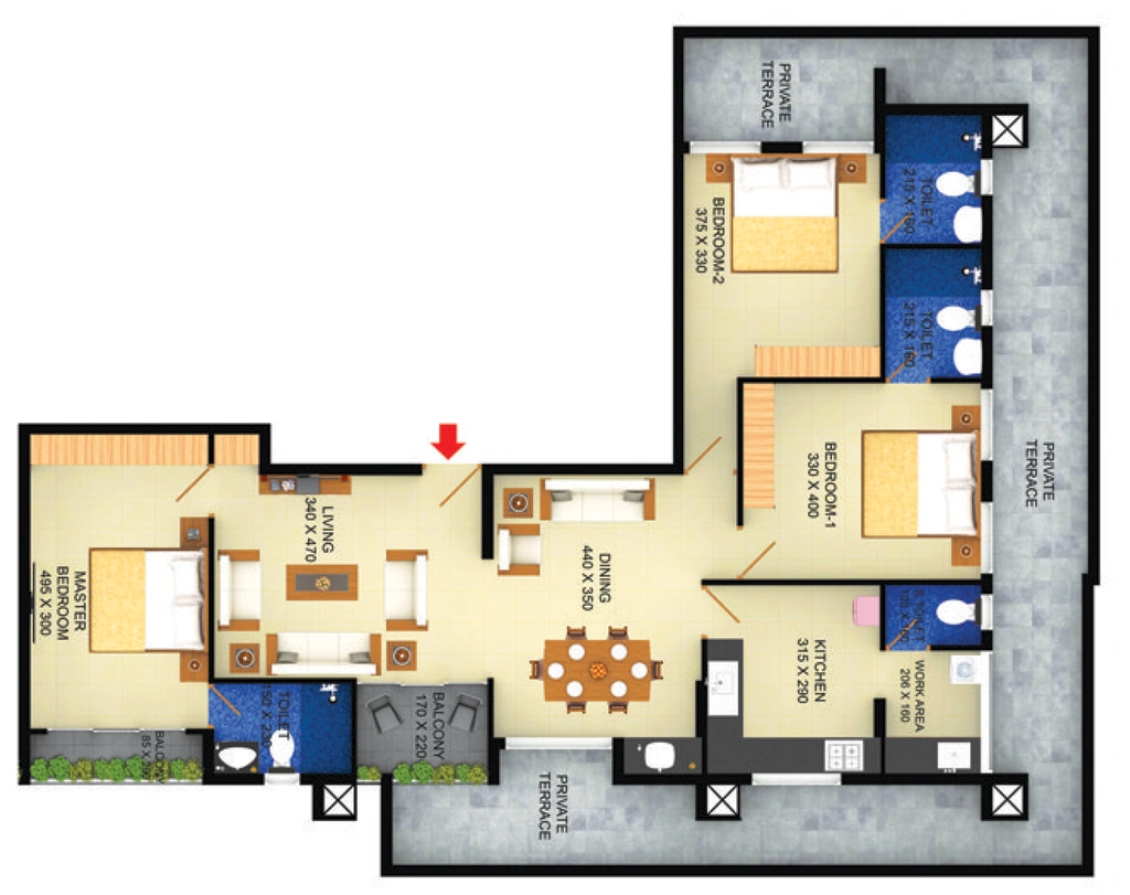 3 BHK Flat in Favourite The Town Square in Ambalamukku, Thiruvananthapuram - Image 926292