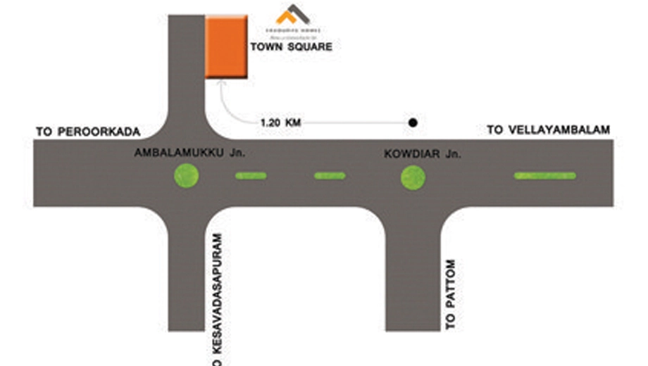 Location of Favourite The Town Square in Ambalamukku, Thiruvananthapuram - Image 422874