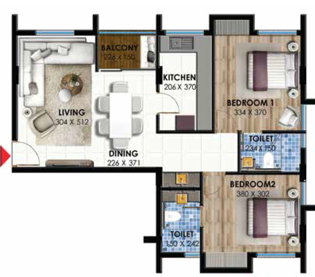 2 BHK Flat in Future Prime Rose in Vazhuthacaud, Thiruvananthapuram - Image 926284