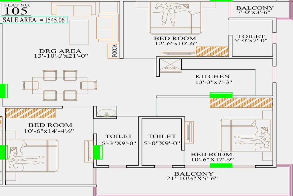 3 BHK Flat in Shri Vinayak Residency 1 in Jhotwara Industrial Area, Jaipur - Image 926295