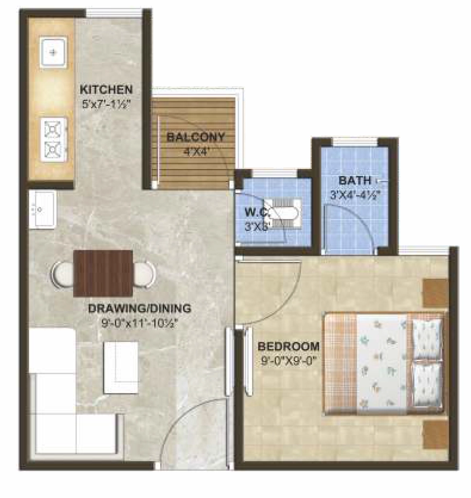 1 BHK Flat in Unique Vatika in Chaukhan, Jodhpur - Image 926321