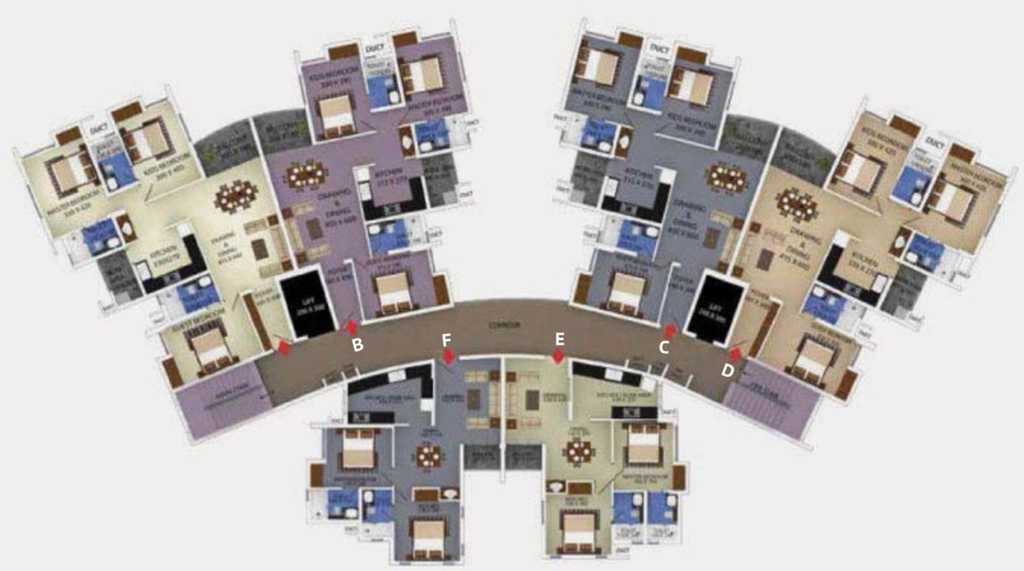 Floor Plan of Jos Alukkas Golden Ark in Anayara, Thiruvananthapuram - Image 423040