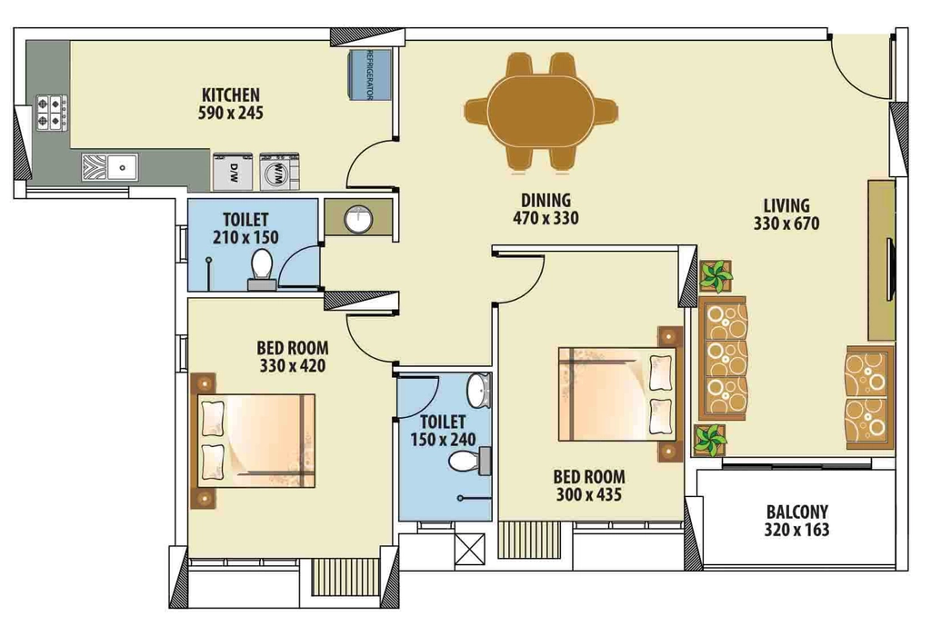 2 BHK Flat in Olive Cressida in Kazhakootam, Thiruvananthapuram - Image 926336