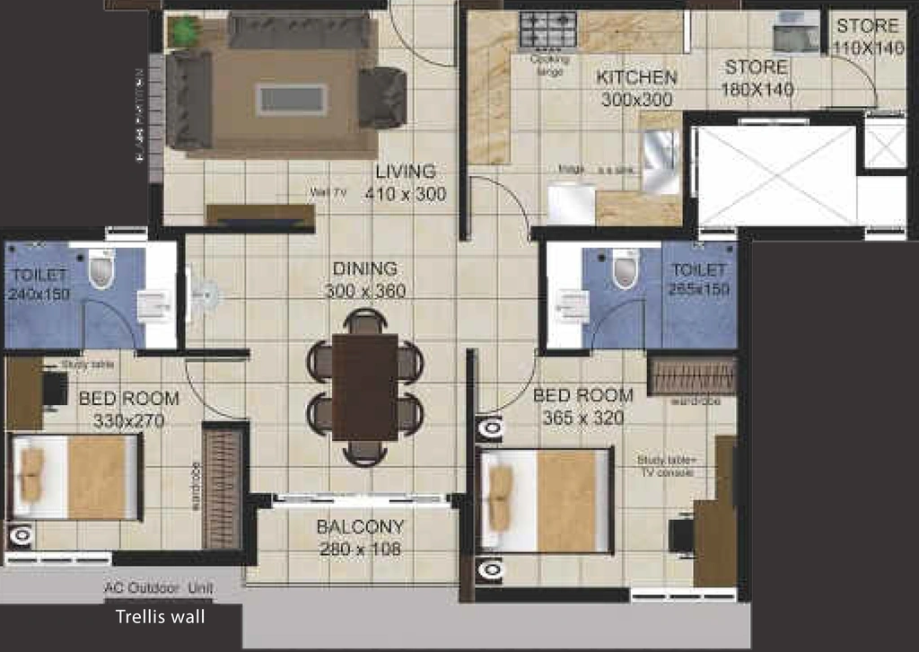 2 BHK Flat in Osko Grand Riviera in Anayara, Thiruvananthapuram - Image 926333