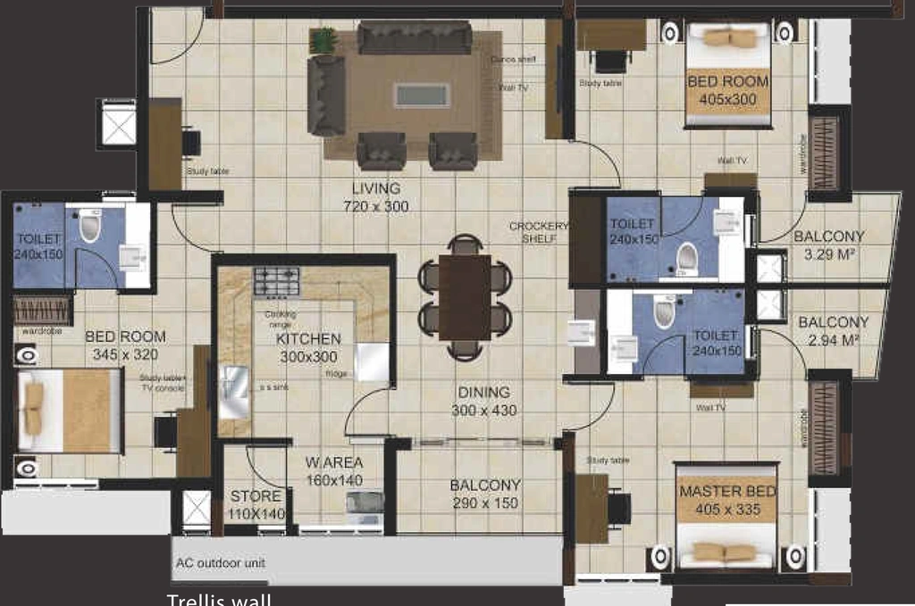 3 BHK Flat in Osko Grand Riviera in Anayara, Thiruvananthapuram - Image 926335