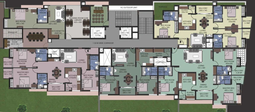Floor Plan of Osko Grand Riviera in Anayara, Thiruvananthapuram - Image 423002