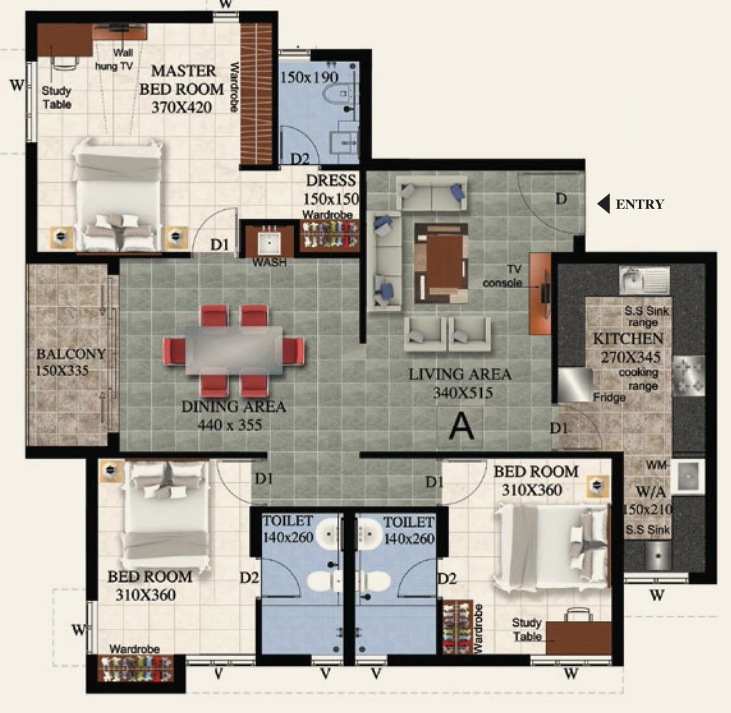 3 BHK Flat in Promag Arav in Vattiyoorkavu, Thiruvananthapuram - Image 926329
