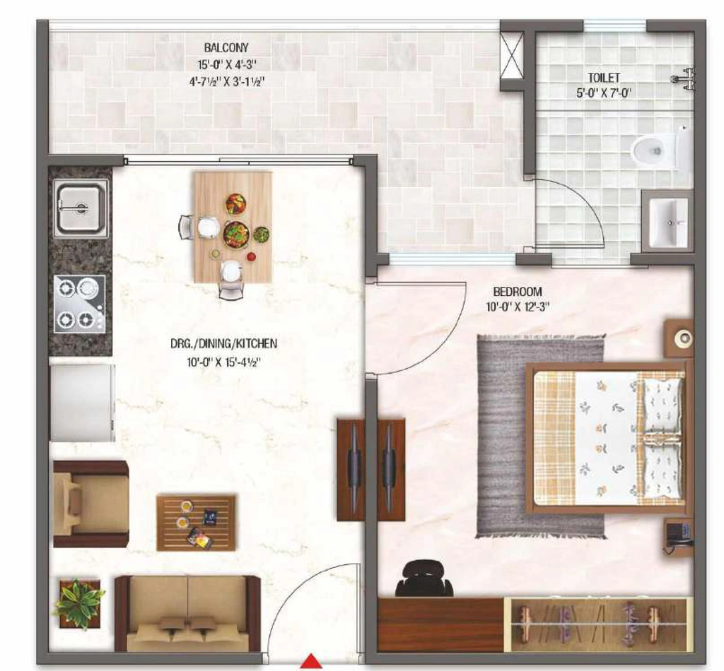 1 BHK Flat in Sphatika Sky Residences in Sangriya, Jodhpur - Image 926341