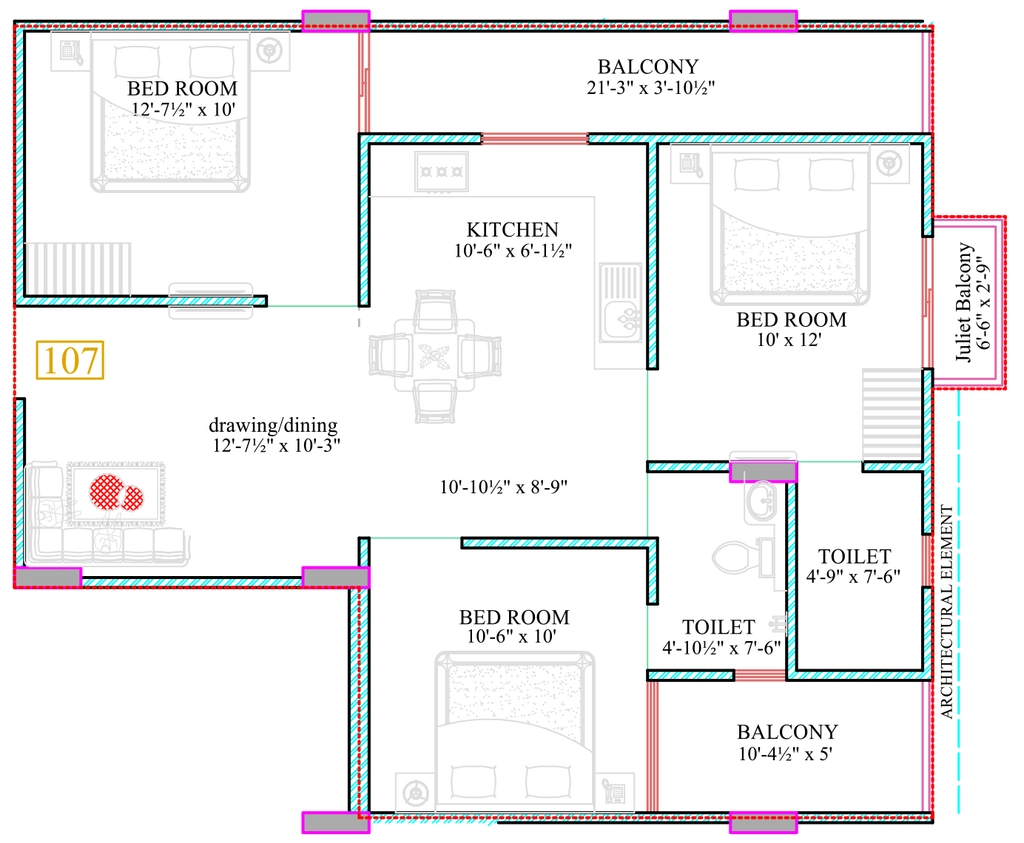3 BHK Flat in Indowestern Shyam Heavens in Jagatpura, Jaipur - Image 926382