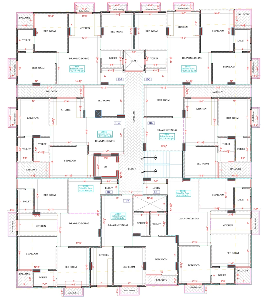 Floor Plan of Indowestern Shyam Heavens in Jagatpura, Jaipur - Image 423153