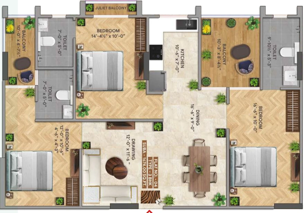 3 BHK Flat in MG Aranyaa in Jagatpura, Jaipur - Image 926386
