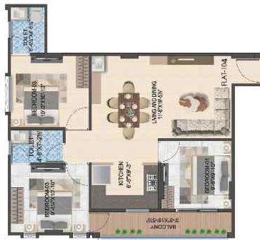 3 BHK Flat in Shree The Twin Tower in Manyawas, Jaipur - Image 926394
