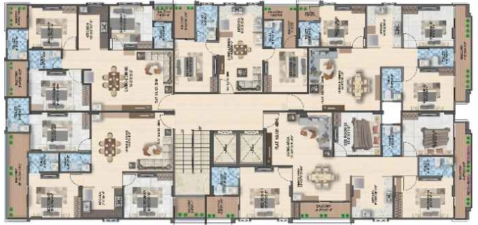Floor Plan of Shree The Twin Tower in Manyawas, Jaipur - Image 423190