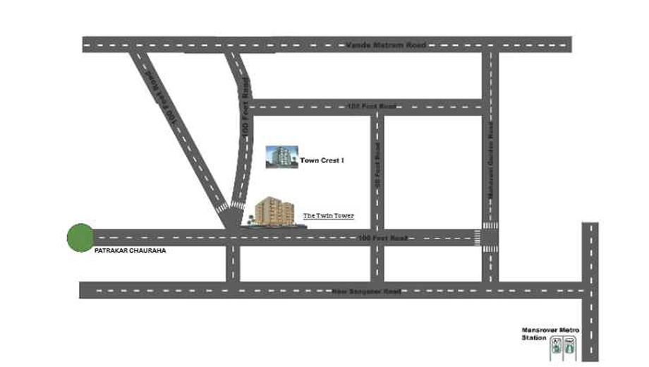 Location of Shree The Twin Tower in Manyawas, Jaipur - Image 423189
