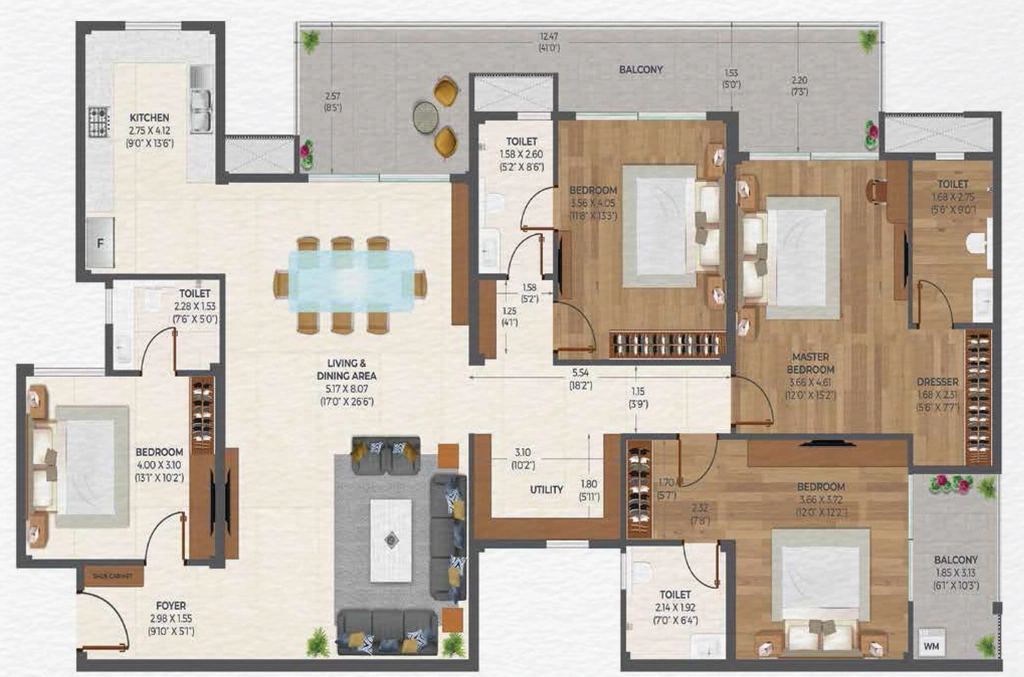 4 BHK Flat in Ashiana Oma in Mansarovar, Jaipur - Image 926411