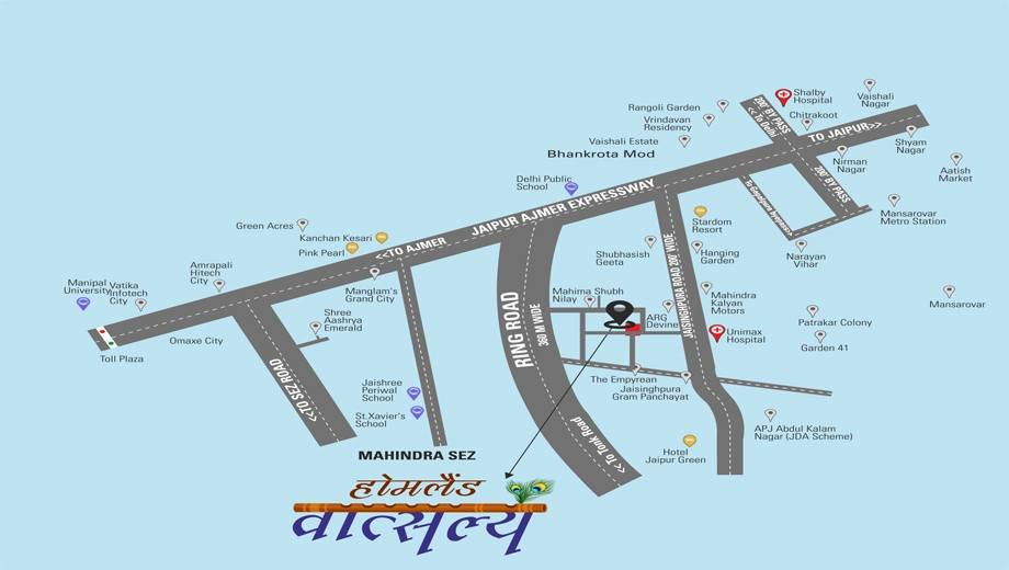 Location of Homeland Vatsalya in Jaisinghpura, Jaipur - Image 423233