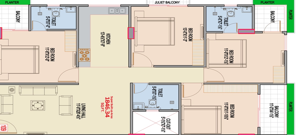 4 BHK Flat in MRG Altura 4 in Mansarovar, Jaipur - Image 926421