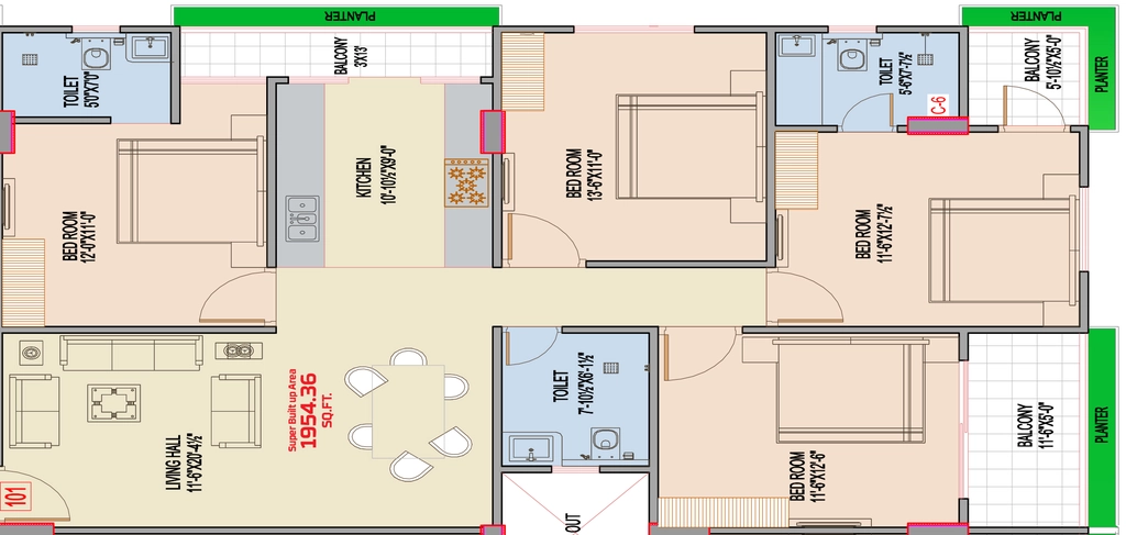 4 BHK Flat in MRG Altura 4 in Mansarovar, Jaipur - Image 926422