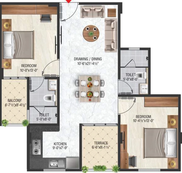2 BHK Flat in Preview Prime Residency in Sirsi Road, Jaipur - Image 926424
