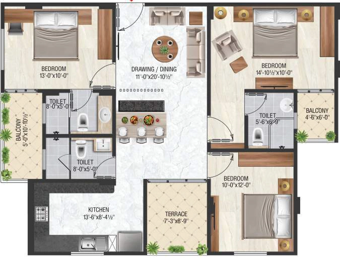 3 BHK Flat in Preview Prime Residency in Sirsi Road, Jaipur - Image 926426