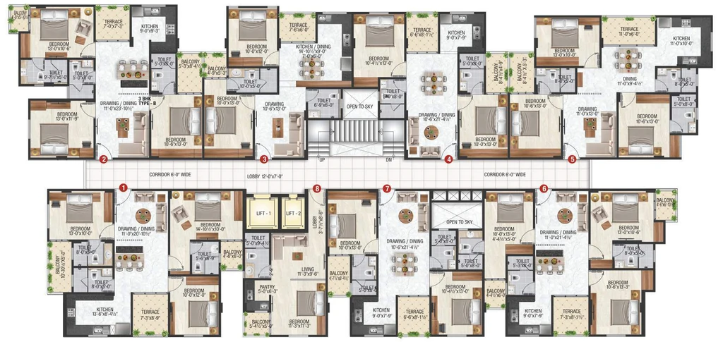 Floor Plan of Preview Prime Residency in Sirsi Road, Jaipur - Image 423253